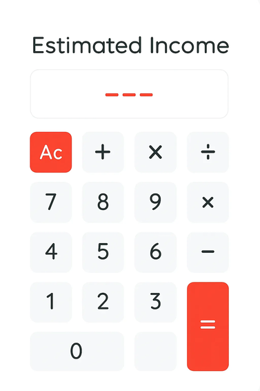 Image showing the illustration of a simple white calculator with its usual addition, subtraction and division operations.